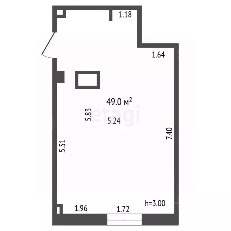 Офис в Ханты-Мансийский АО, Ханты-Мансийск ул. Свердлова, 26 (49 м) - Фото 2