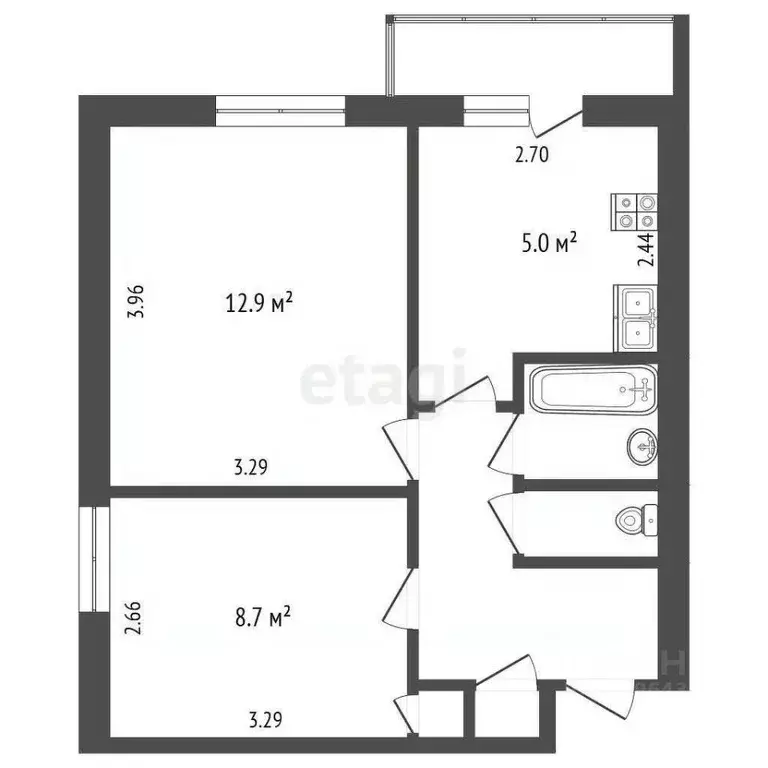 2-к кв. Московская область, Видное Советский проезд, 7 (37.0 м) - Фото 1