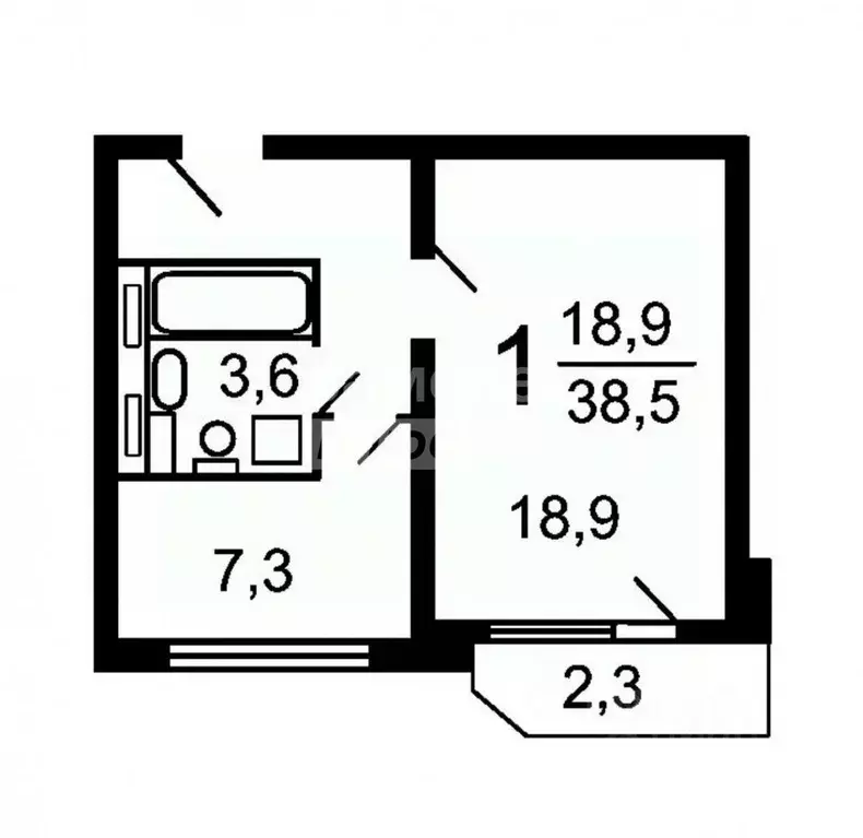 1-к кв. Москва Святоозерская ул., 24 (40.0 м) - Фото 1