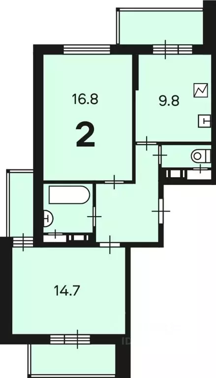 2-к кв. Москва Долгопрудная аллея, 14к1 (52.9 м) - Фото 0