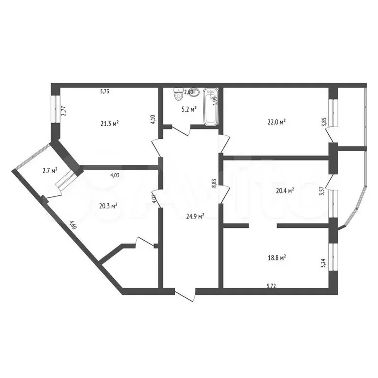 4-к. квартира, 144 м, 7/7 эт. - Фото 0