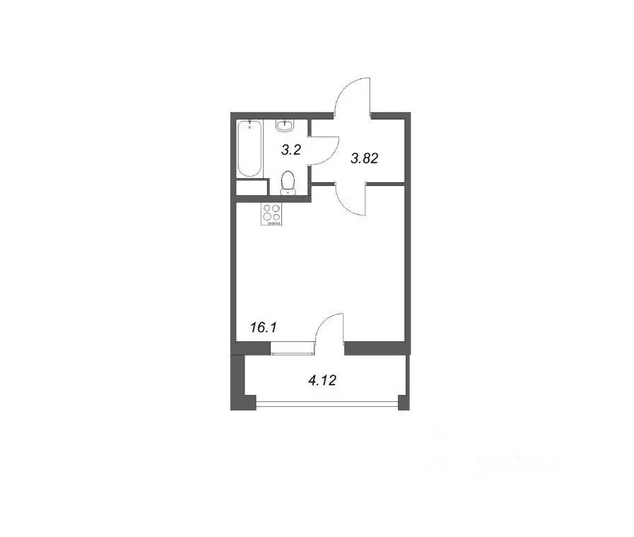 Квартира, студия, 25.18 м - Фото 2