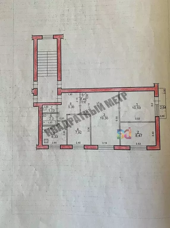 4-к. квартира, 61,8 м, 2/5 эт. - Фото 0