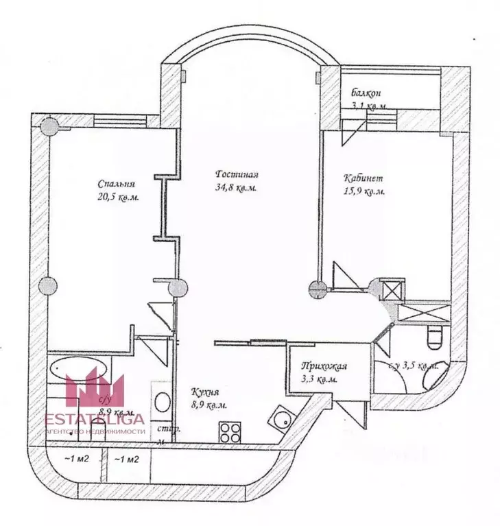 3-к кв. Москва Нежинская ул., 8К1 (100.0 м) - Фото 2