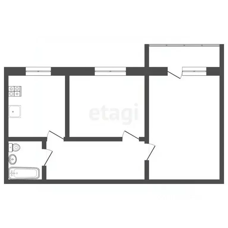 2-к кв. Тюменская область, Тюмень ул. Газовиков, 22 (47.8 м) - Фото 2