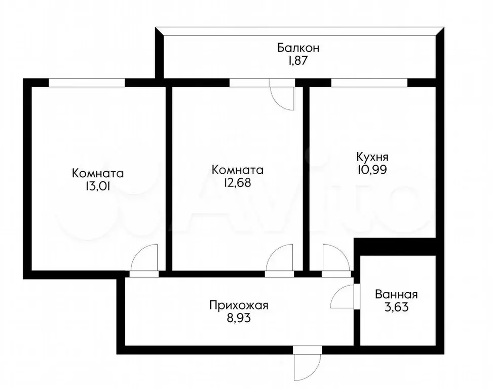 2-к. квартира, 55 м, 5/8 эт. - Фото 0