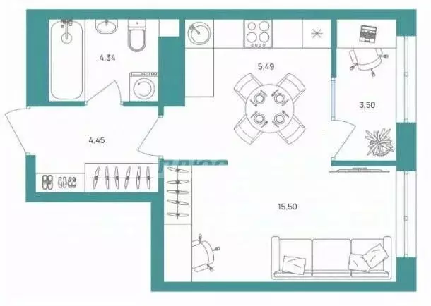 Студия Пензенская область, Пенза ул. 65-летия Победы, 24 (33.28 м) - Фото 1