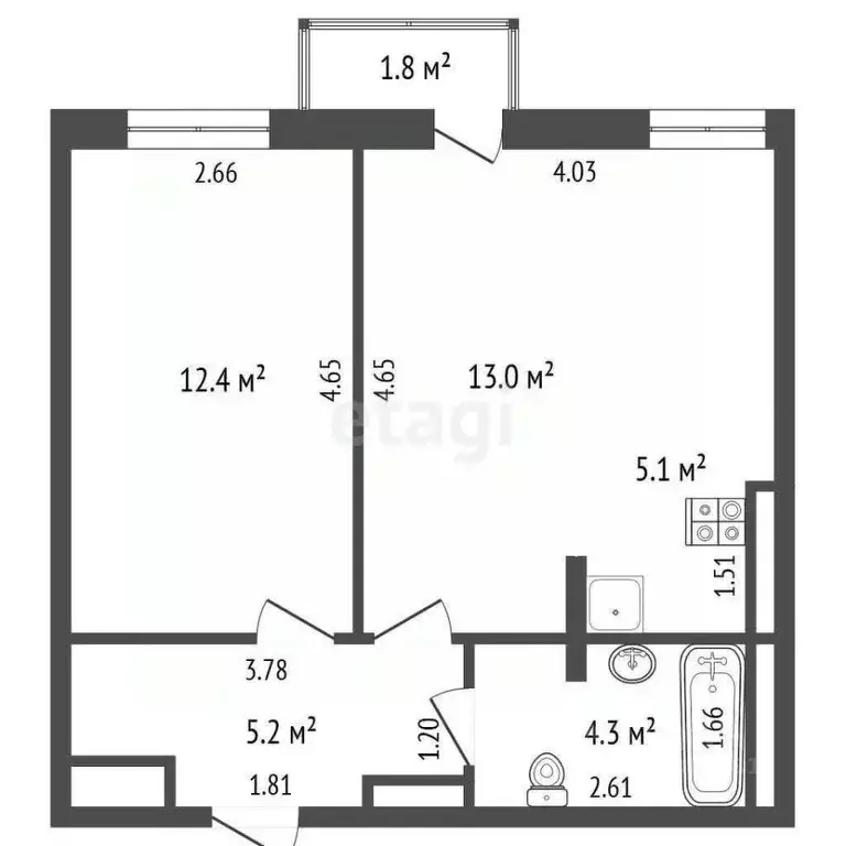 1-к кв. Ростовская область, Ростов-на-Дону Стабильная ул., 3с3 (40.0 ... - Фото 1