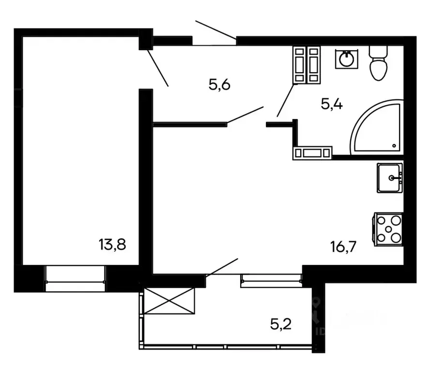 1-к кв. Севастополь ул. Токарева, 18Дк1 (46.7 м) - Фото 1