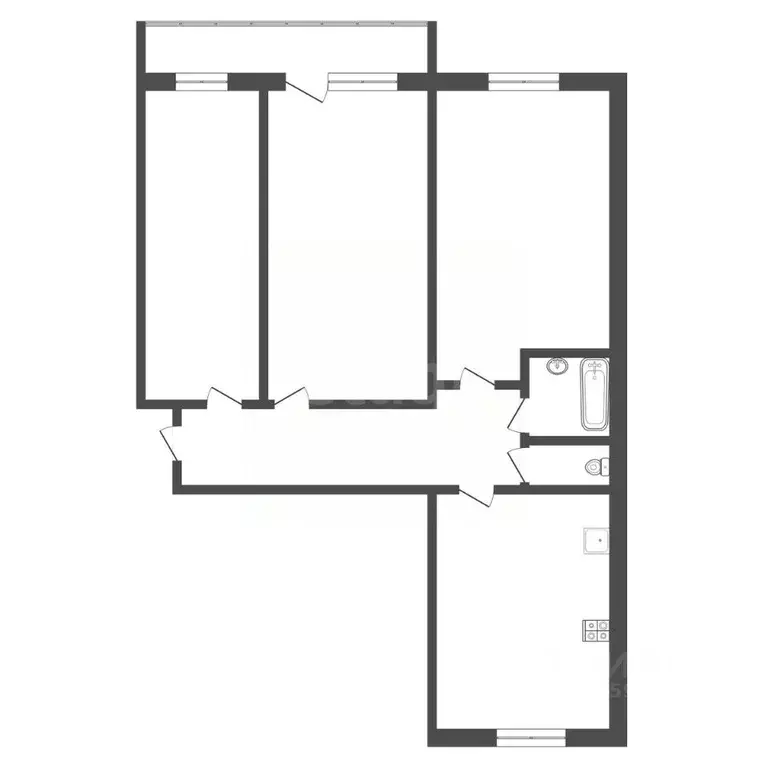 3-к кв. Тульская область, Богородицк Заводская ул., 5 (70.0 м) - Фото 2