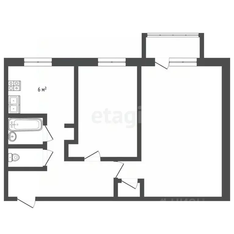 2-к кв. Санкт-Петербург Будапештская ул., 51 (50.9 м) - Фото 2