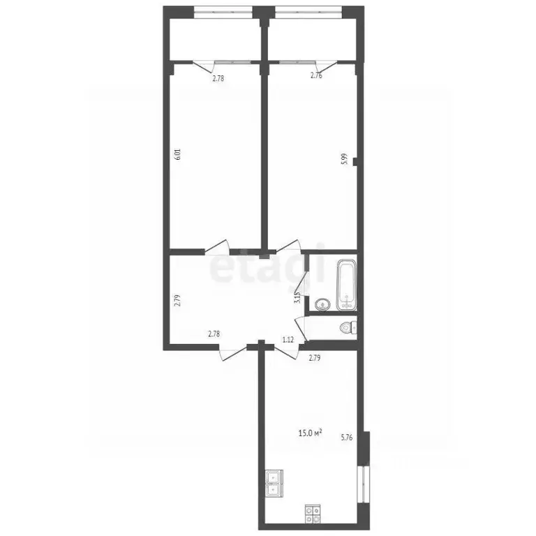 2-к кв. Ханты-Мансийский АО, Сургут ул. Крылова, 47 (64.5 м) - Фото 1