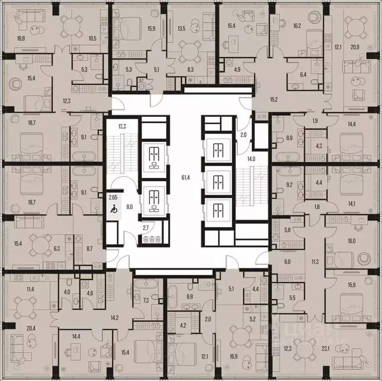 2-к кв. Москва Летниковская ул., 11к1 (58.7 м) - Фото 1