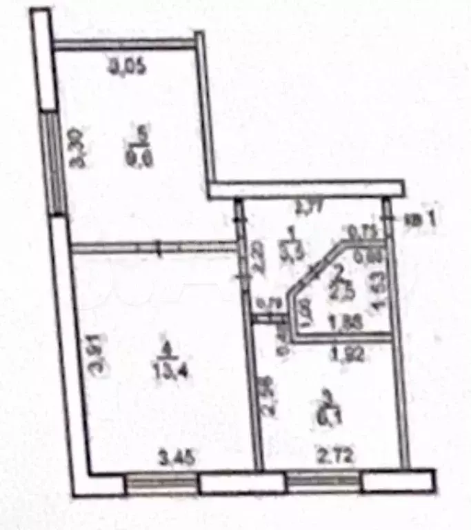 2-к. квартира, 34,2 м, 1/5 эт. - Фото 0