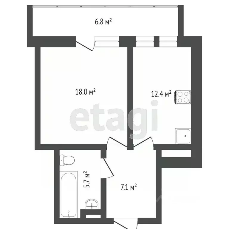 1-к кв. Тюменская область, Тюмень ул. Газовиков, 45 (43.6 м) - Фото 2