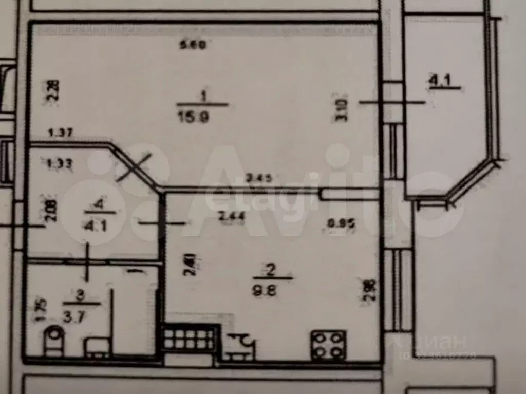 1-к кв. Санкт-Петербург ул. Русановская, 9 (37.5 м) - Фото 2
