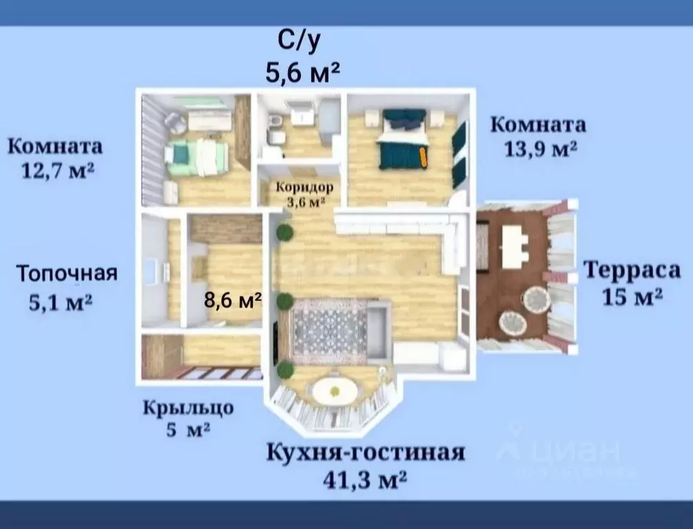 Дом в Омская область, Омский район муниципальный округ, с. Надеждино ... - Фото 2