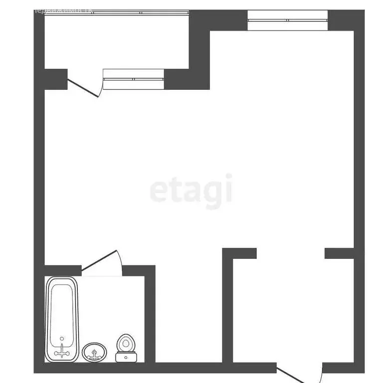 Квартира-студия: Тюмень, микрорайон Зарека, улица Лермонтова, 6 (23.4 ... - Фото 0