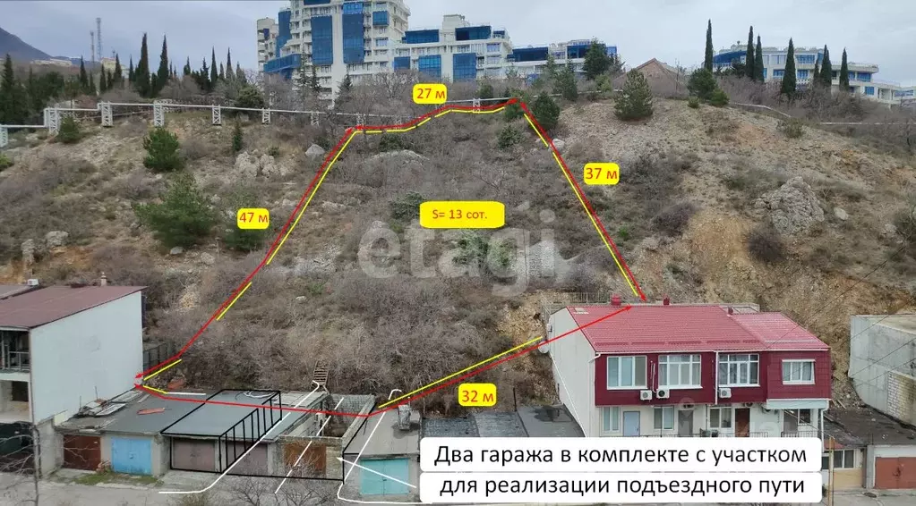 Участок в Крым, Ялта муниципальный округ, Гурзуф пгт  (13.0 сот.) - Фото 1