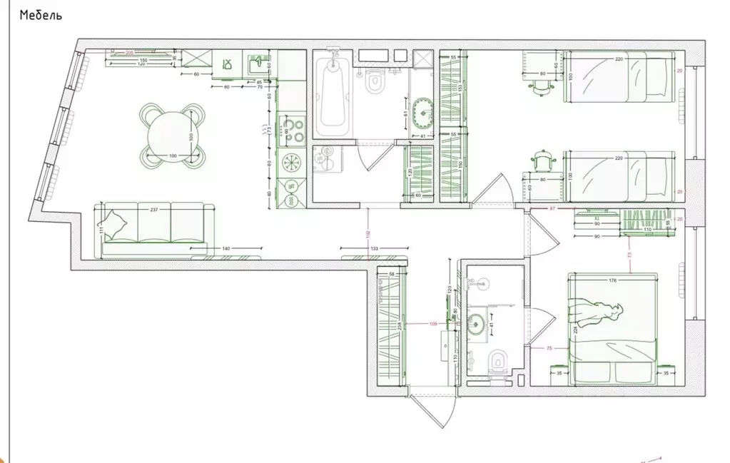 2-к кв. Москва ул. Нижние Мневники, 9 (66.0 м) - Фото 2