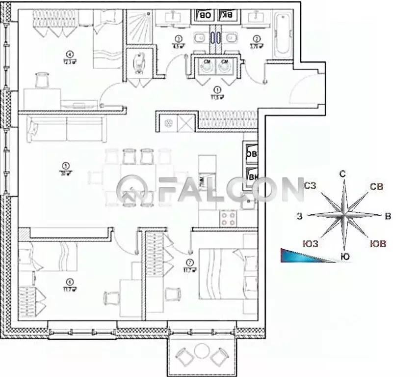 3-к кв. Москва 1-я Ямская ул., 6 (86.0 м) - Фото 1