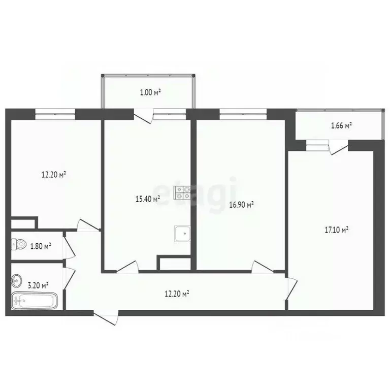 3-к кв. Ростовская область, Ростов-на-Дону ул. Нансена, 83с5 (80.0 м) - Фото 1