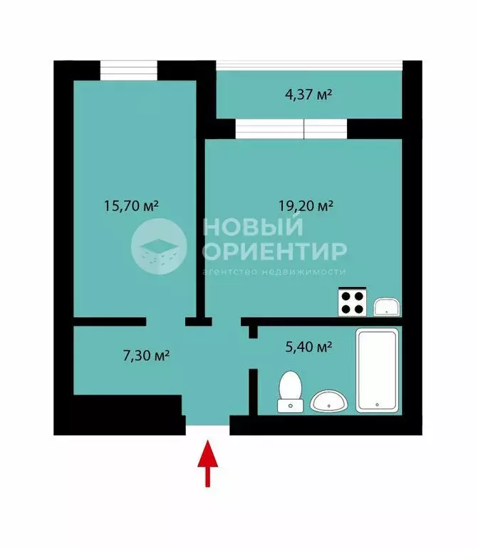 1-комнатная квартира: Екатеринбург, Гурзуфская улица, 11 (47.6 м) - Фото 2