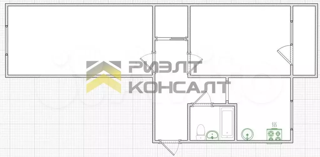 2-к. квартира, 45 м, 4/5 эт. - Фото 0