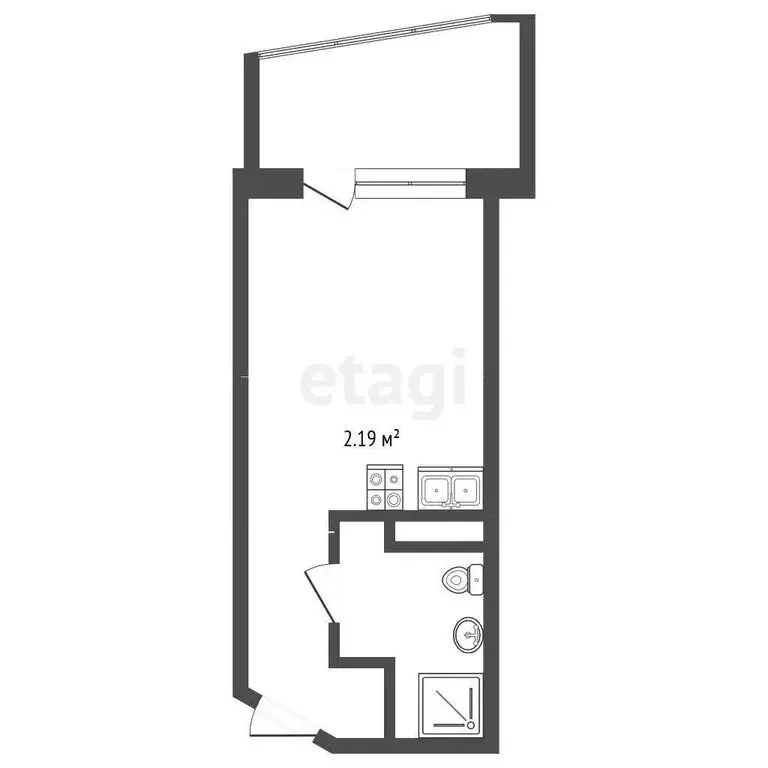 Квартира-студия: Алушта, Западная улица, 4к3 (27.36 м) - Фото 1