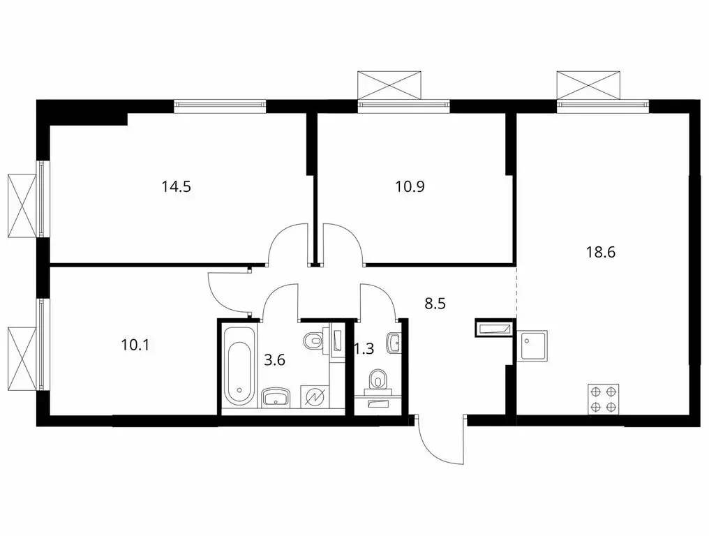 3-комнатная квартира: Котельники, микрорайон Белая Дача, 29 (68.1 м) - Фото 1
