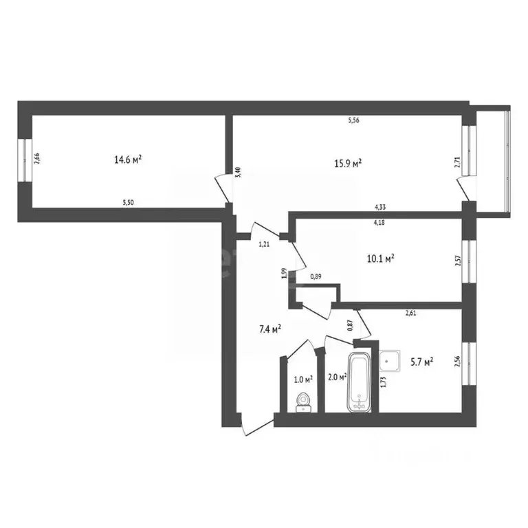 3-к кв. Амурская область, Райчихинск ул. Свердлова, 5 (57.9 м) - Фото 1