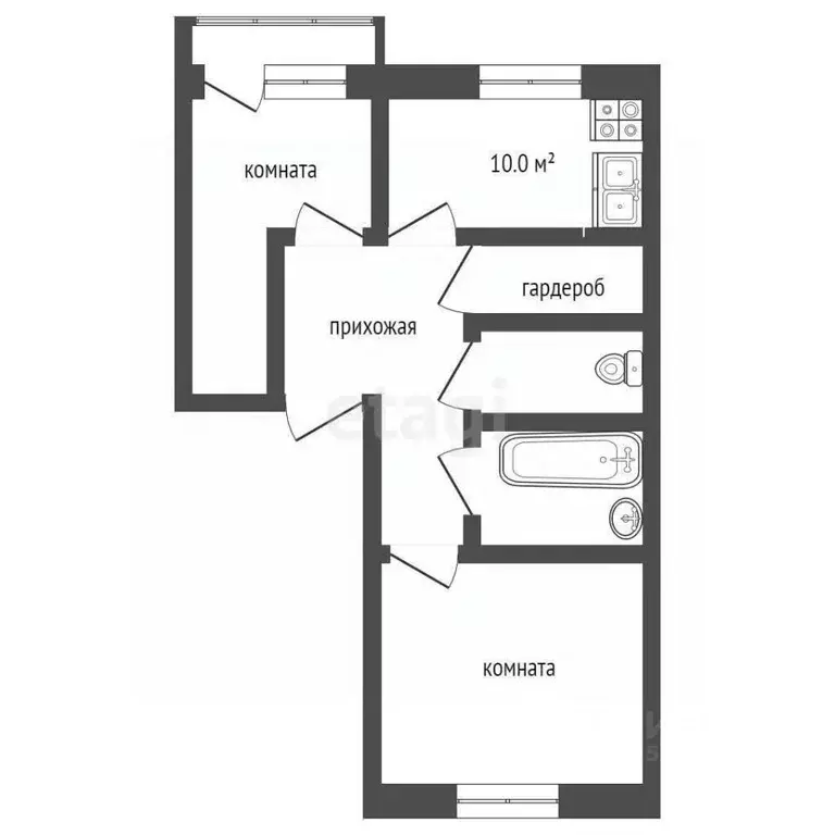 2-к кв. Владимирская область, Муром ул. Мечникова, 49 (45.8 м) - Фото 2