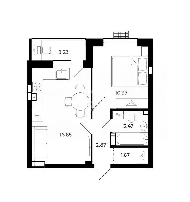 1-комнатная квартира: Липецк, Коммунистическая улица (37.72 м) - Фото 1