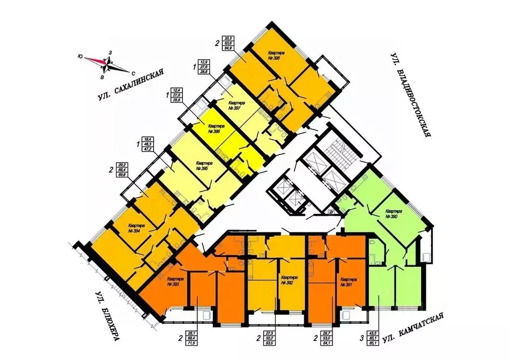 2-к кв. Свердловская область, Екатеринбург ул. Блюхера, 93 (53.5 м) - Фото 1