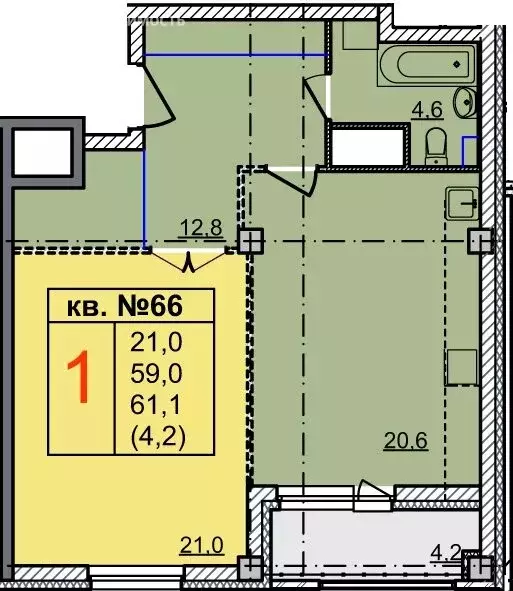 1-комнатная квартира: Нижний Новгород, Артельная улица, 15к1 (60.6 м) - Фото 0