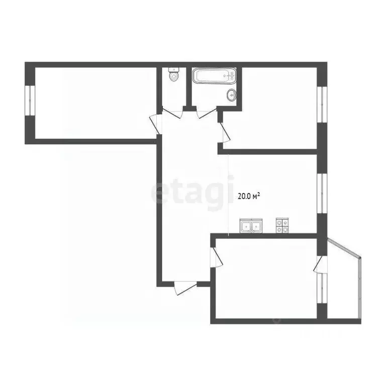 3-к кв. Тюменская область, Тюмень ул. Беляева, 35к2 (72.5 м) - Фото 2