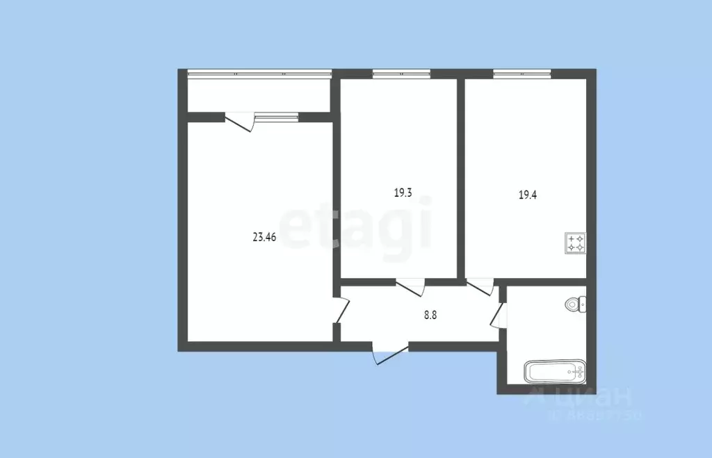2-к кв. Карачаево-Черкесия, Черкесск Комсомольская ул., 17 (75.5 м) - Фото 1