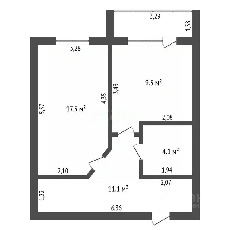 2-к кв. Амурская область, Благовещенск Заводская ул., 2 (62.0 м) - Фото 1