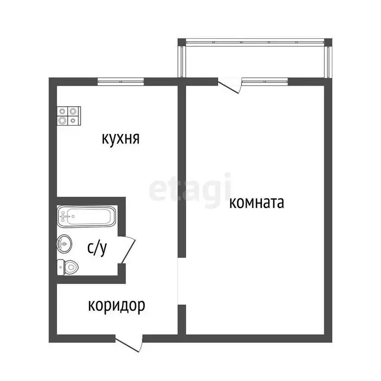 1-комнатная квартира: Курган, улица Радионова, 18 (29 м) - Фото 1