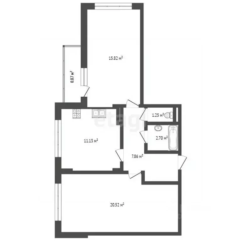 2-к кв. Ярославская область, Ярославль ул. Брагинская, 18к1 (60.0 м) - Фото 1