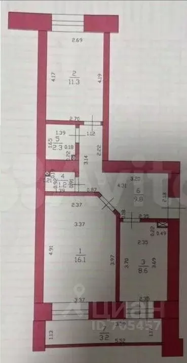2-к кв. Татарстан, Казань ул. Рауиса Гареева, 94 (49.3 м) - Фото 2