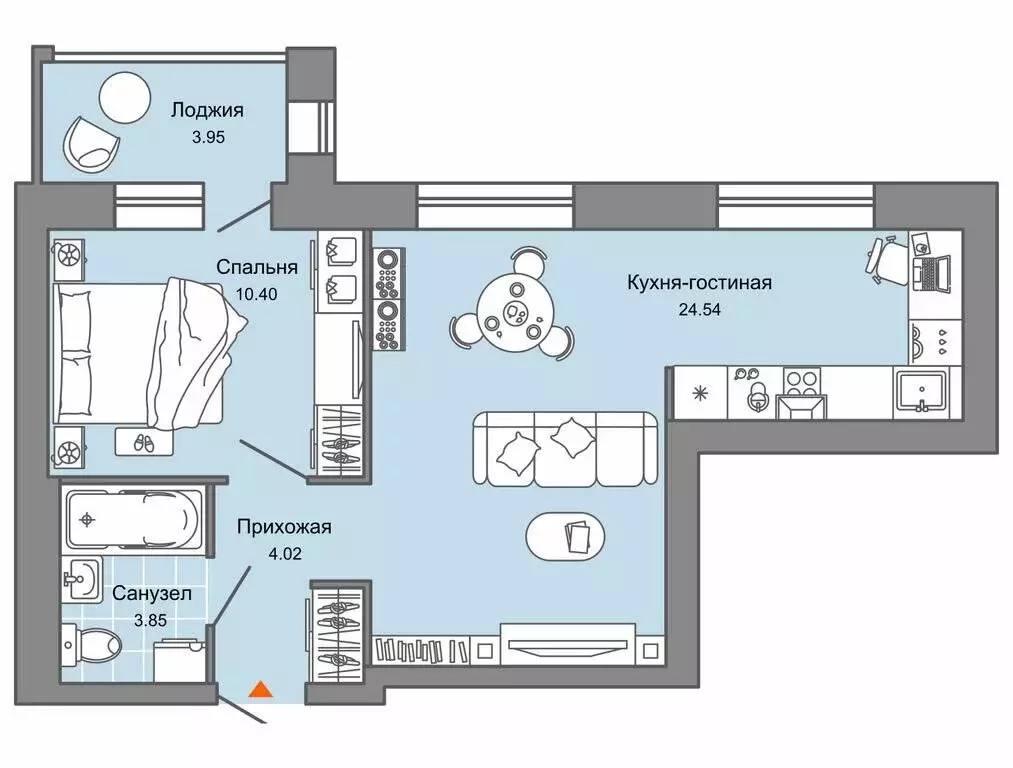 1-комнатная квартира: Киров, улица 4-й Пятилетки, 86 (45 м) - Фото 0