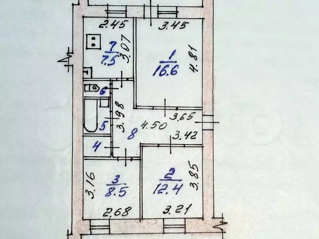 3-к. квартира, 58,9 м, 5/5 эт. - Фото 0