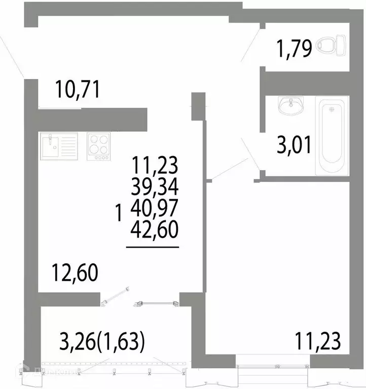 Продаётся 1-к квартира, 41 м - Фото 0