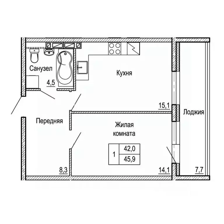 1-к кв. Приморский край, Владивосток На Черняховского жилой квартал,  ... - Фото 1