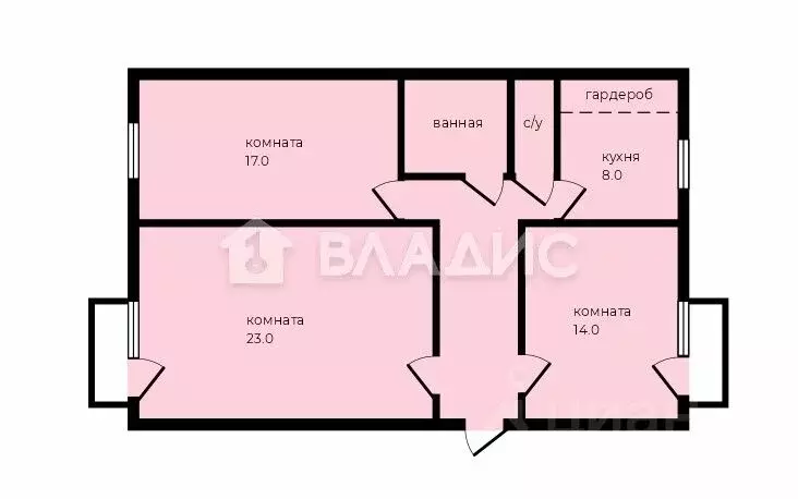 3-к кв. Московская область, Люберцы пос. ВУГИ, 9 (70.2 м) - Фото 2