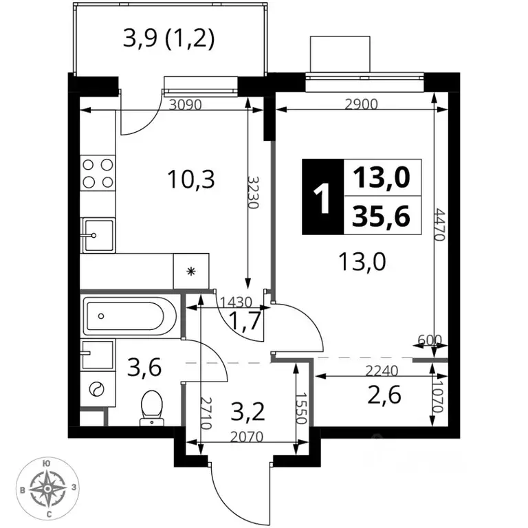 1-к кв. Московская область, Химки Подрезково мкр, 1-й Шереметьевский ... - Фото 1