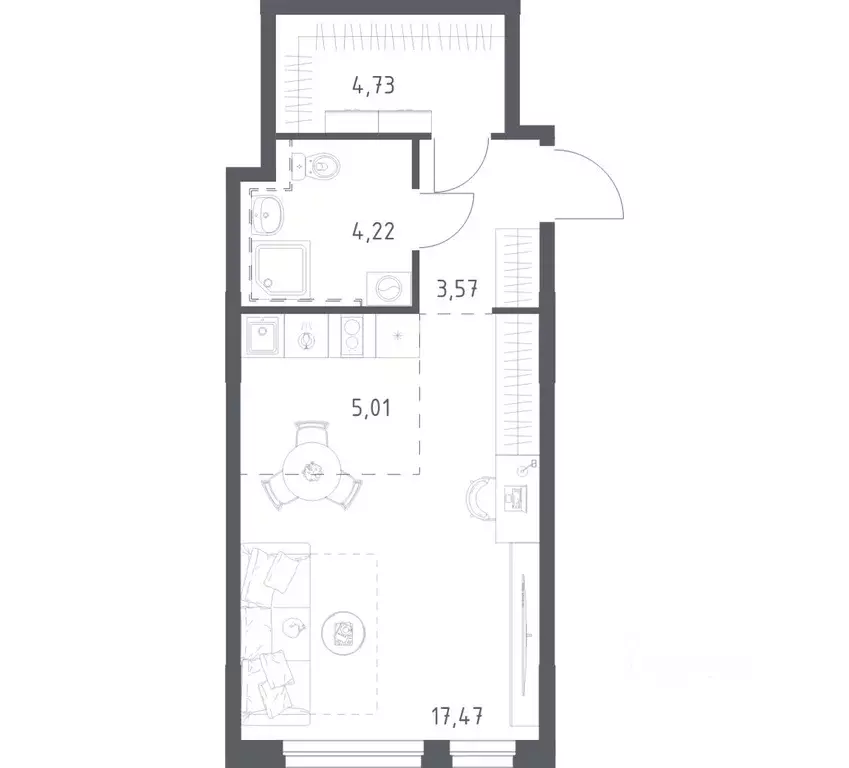 Студия Башкортостан, Уфа Дема жилрайон, Новая Дема жилой комплекс, ... - Фото 1