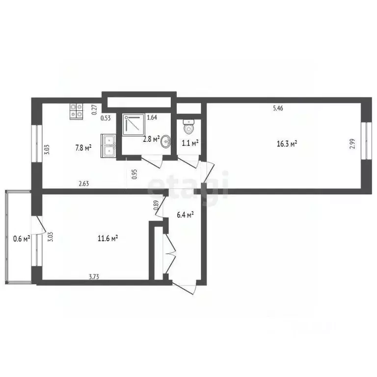 2-к кв. Калининградская область, Балтийск ул. Боткина, 2 (46.2 м) - Фото 2
