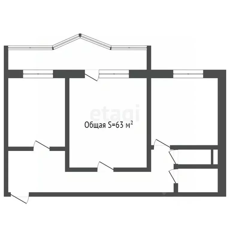 2-к кв. Томская область, Томск Солнечный мкр, ул. Обручева, 8 (63.0 м) - Фото 0